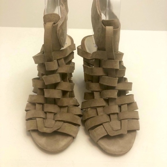 Jeffrey Campbell Taupe Suede Sinaloa Heeled Sandals - Picture 3 of 9